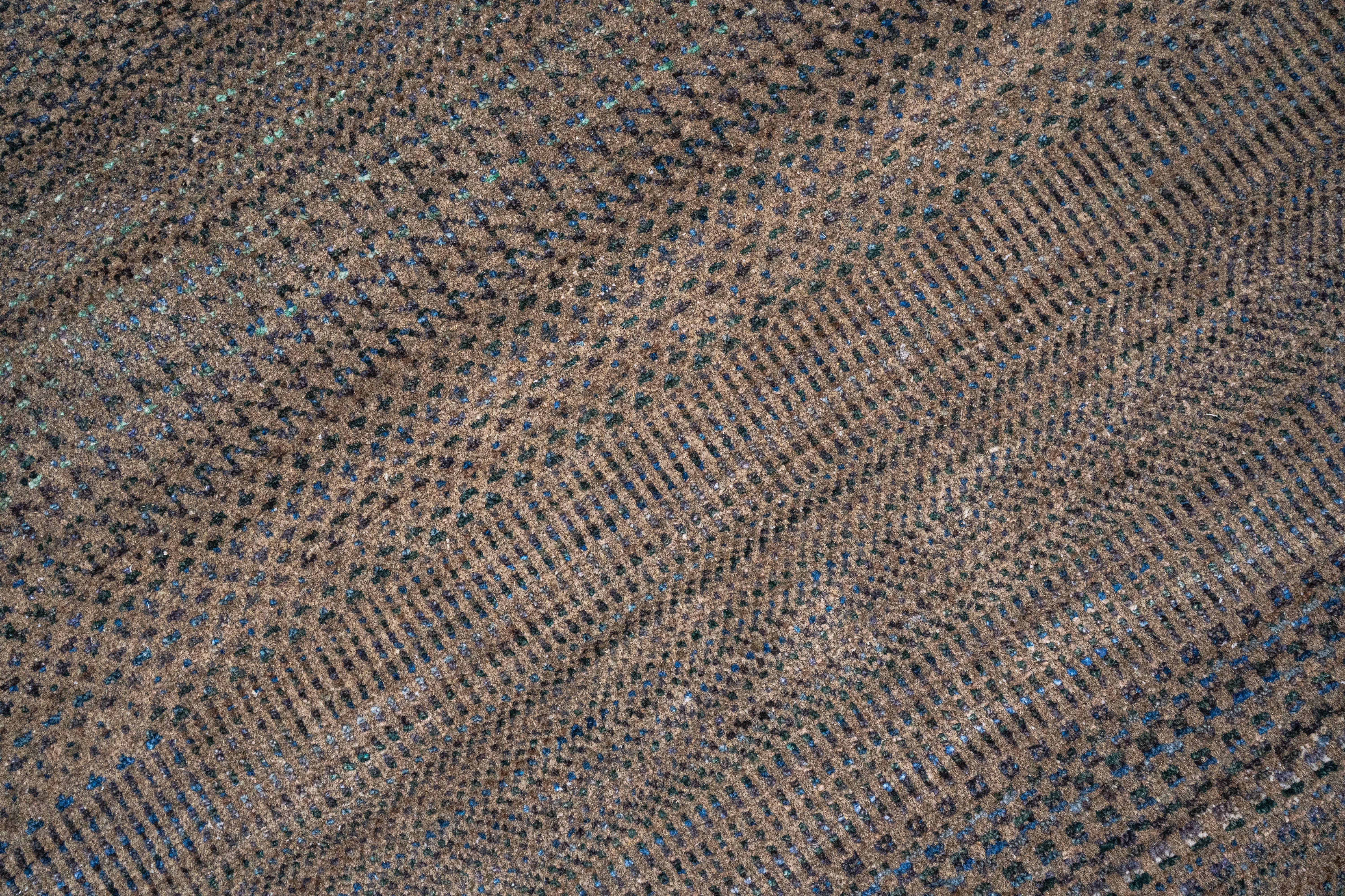Handknotted Carpet, DIA- 1008 MCN, Pastel Brown & Black Olive